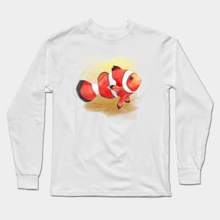 Watercolor Clownfish swimming Long Sleeve T-Shirt